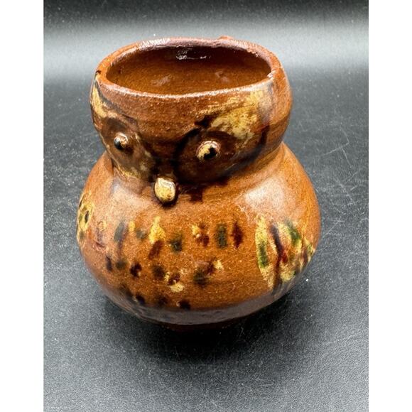 Vintage 1970's Retro Stoneware Pottery Owl Coffee Tea Espresso Cup -S1N - Picture 1 of 11